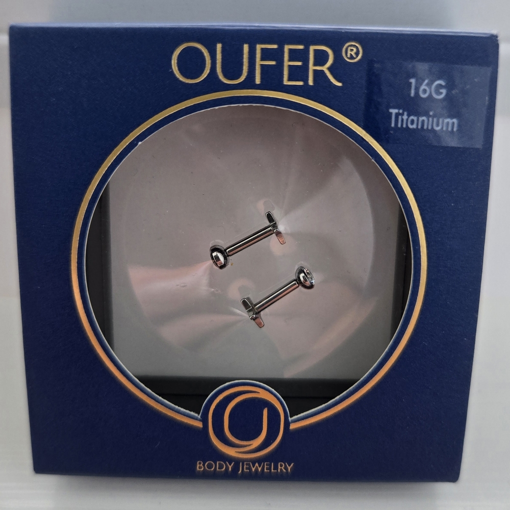 OUFER Titanium Body Jewelry 16G 6mm Threadless Studs